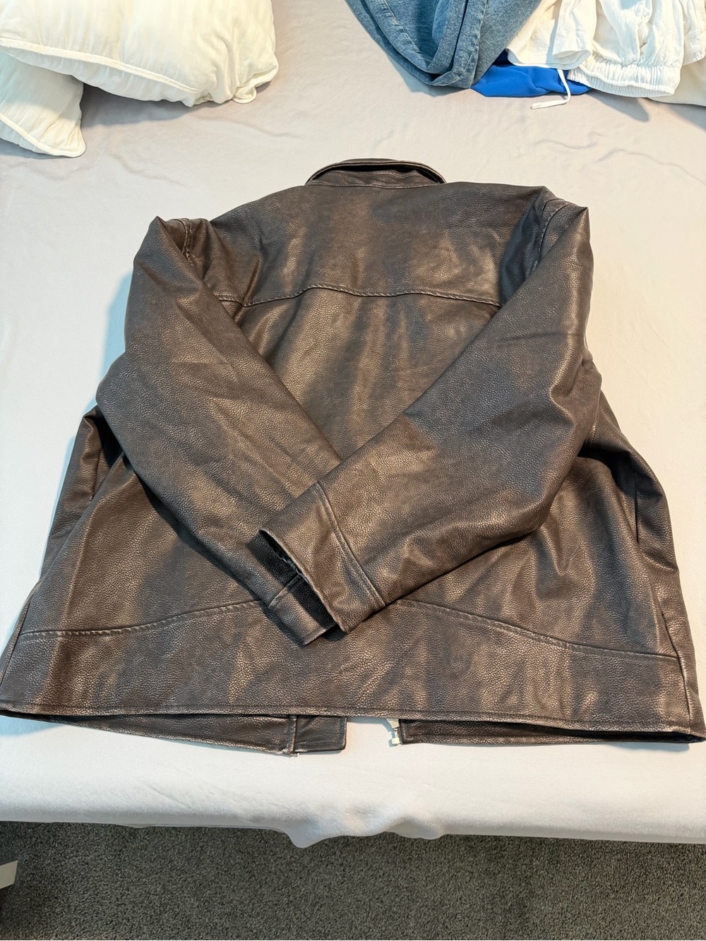 Wild fable brown leather jacket - Picture 4 of 8
